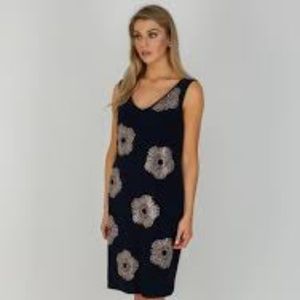 Joseph Ribkoff Rose Gold Floral accent dress